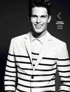 Nils Butler wearing Tommy Hilfiger stripes in layers