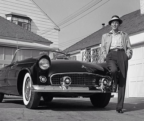 Frank Sinatra and his Thunderbird by Frank Worth