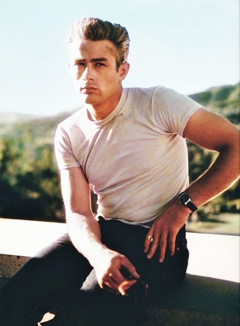 James Dean a Mens style icon in white tshirt 