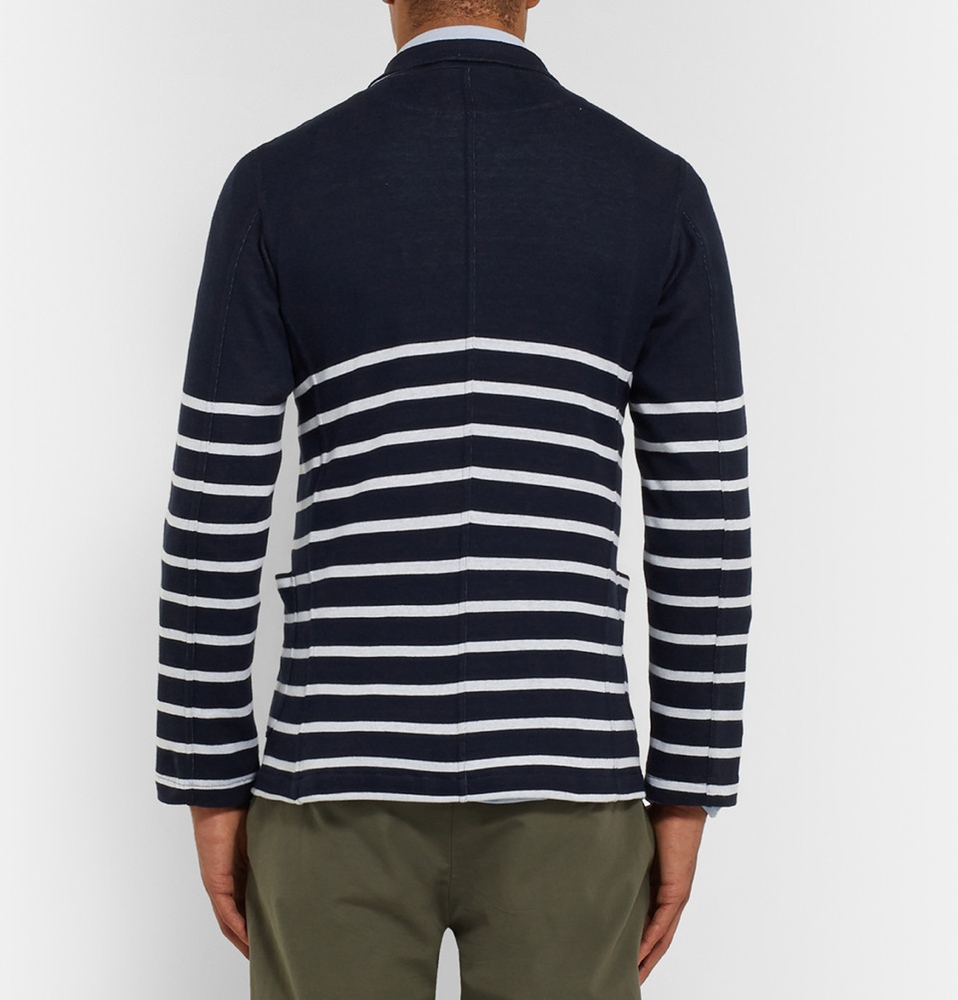 Wooster + Lardini Striped Knitted-Cotton Cardigan at MR PORTER