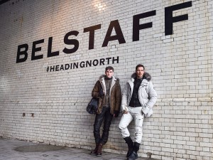 anders hayward and paul sculfor at the belstaff winter 2016 heading north presentation at london collections men january 2016