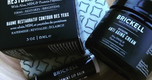 Restoring Eye Balm, Anti Ageing Moisturiser and Peppermint Lip Balm from Brickell Men's Products on The Man Has Style